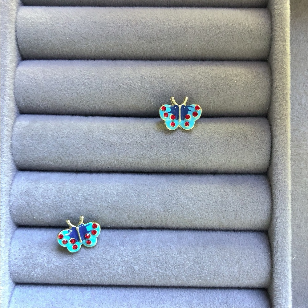 ✨Cute Blue Enamel butterfly StudEarrings - Picture 5 of 6